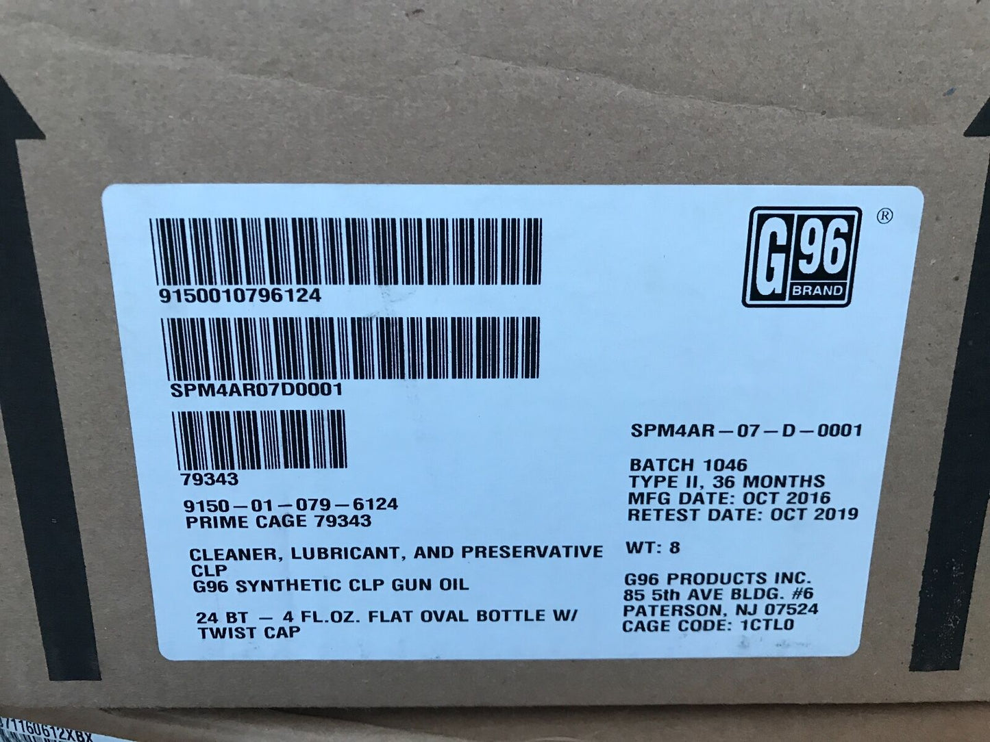 G-96 Synthetic CLP Gun Oil ONE 4.0 oz U.S. Army Approved MIL-PRF-63460E Cleaner