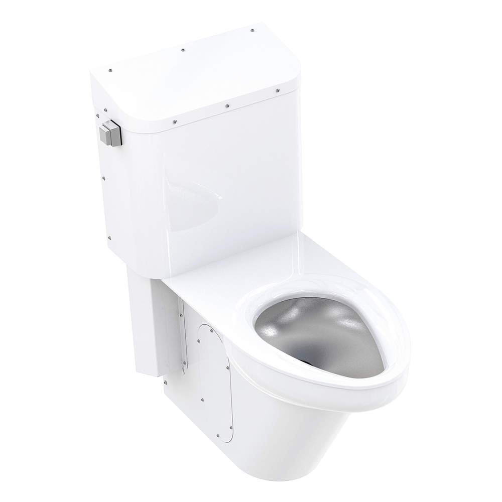 Ligature Resistant Toilet, 1.28 to 1.6 gpf, Siphon Jet, Floor Mount, Elongated, White WH2145_12