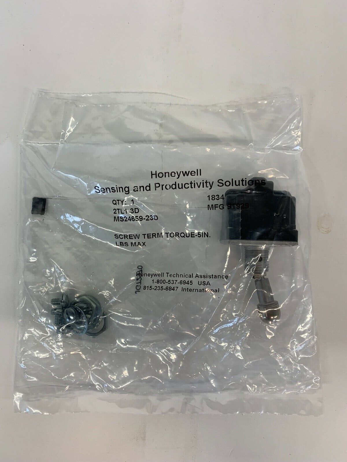 New OEM Honeywell S&C Ms24659-23D Switch Toggle Dpdt 20A 277V