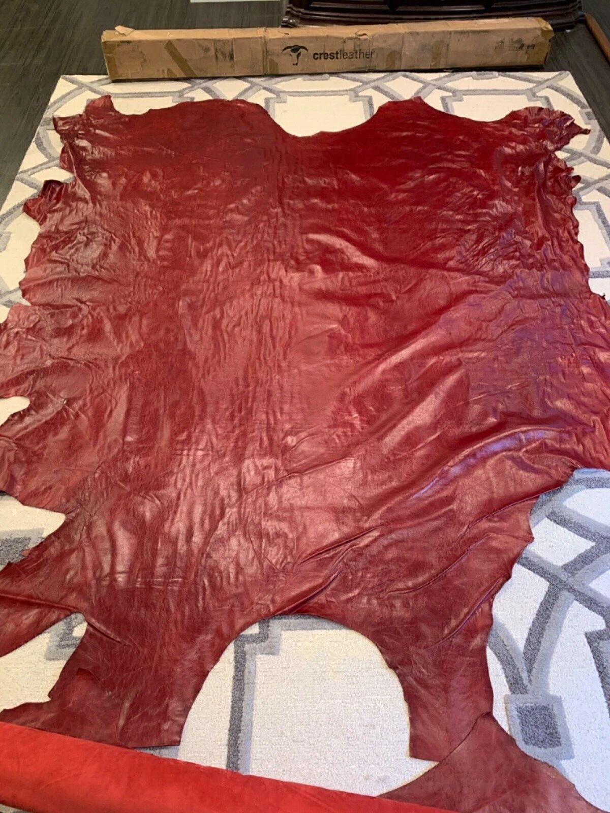 Brand new Crest Leather 50sqft of Genuine Cowhide Leather in Red.