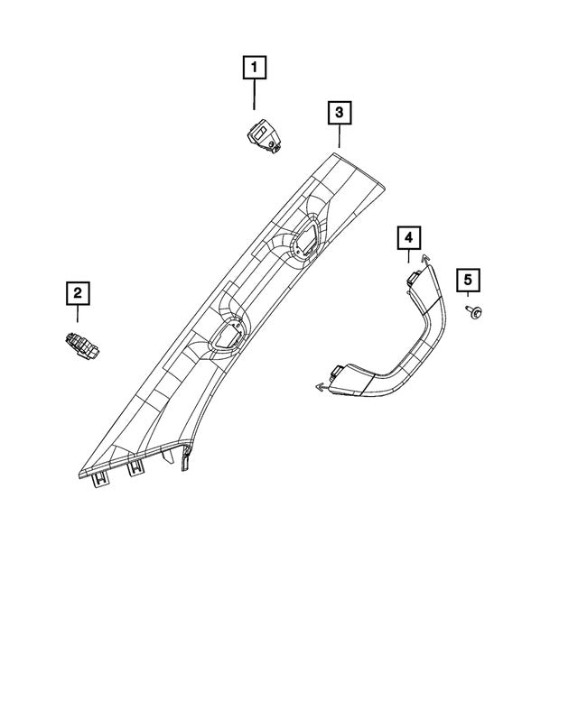 2022 Jeep Grand Wagoneer A Pillar Molding Left - Mopar (7FM012X7AD)