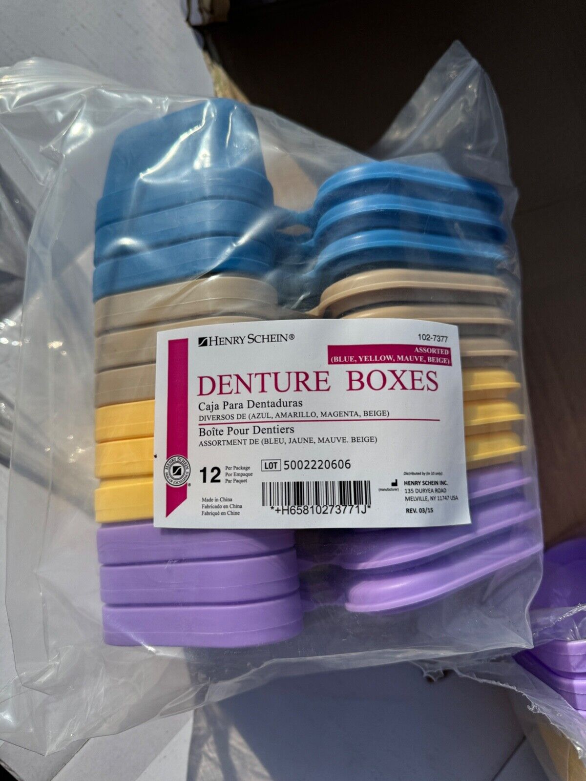 Henry Schein Denture Box 102-7377 Assorted Colors 120 Pieces Set