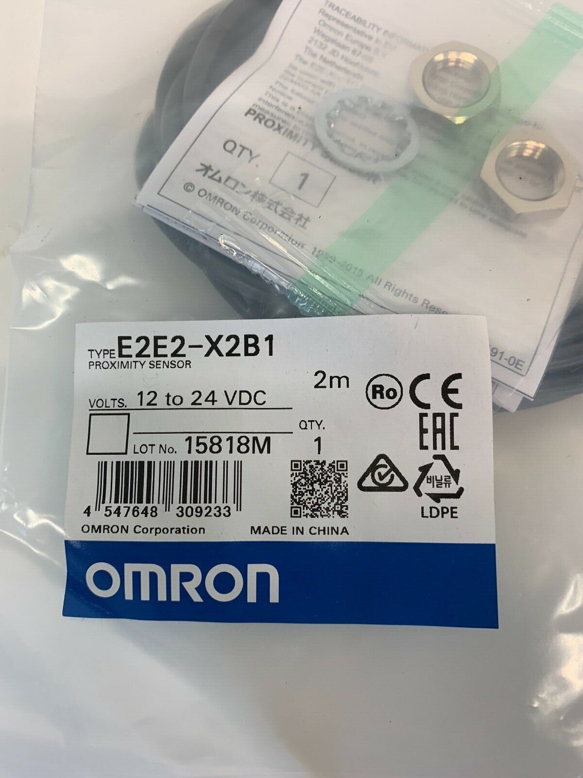 New OEM OMRON E2E2-X2B1 Proximity Sensor,Inductive,12mm,PNP,