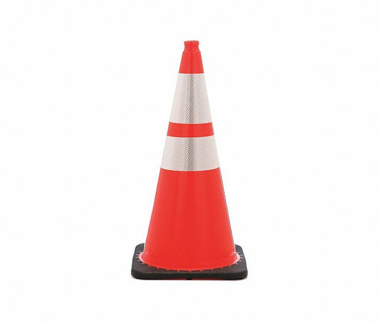 Pack of 8 JBC Revolution Traffic Cone, 28" Cone Height, Orange, PVC 53WN57