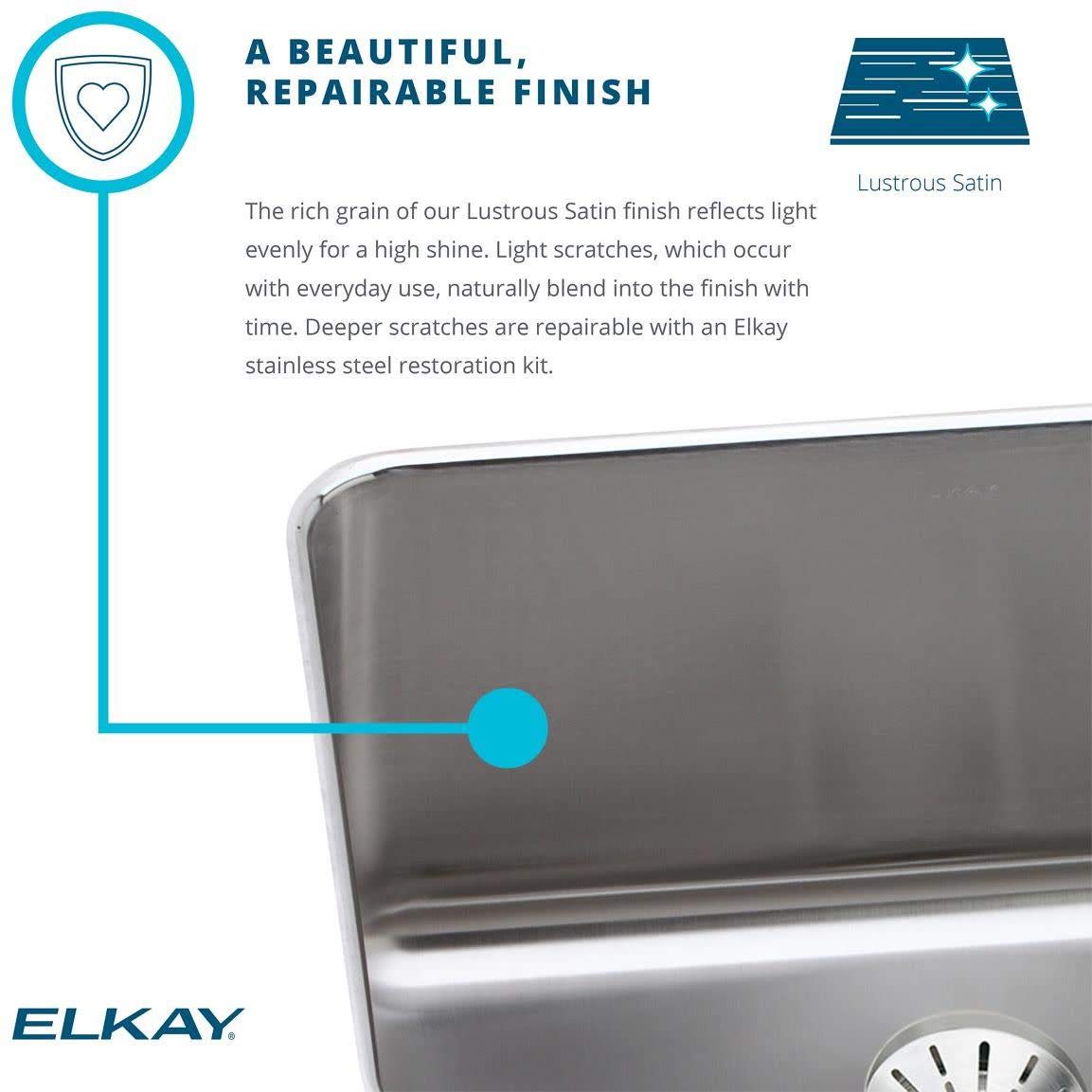 Elkay Elkay LR4322 Lustertone 43" Drop In Double Basin Stainless Steel Kitchen Sink