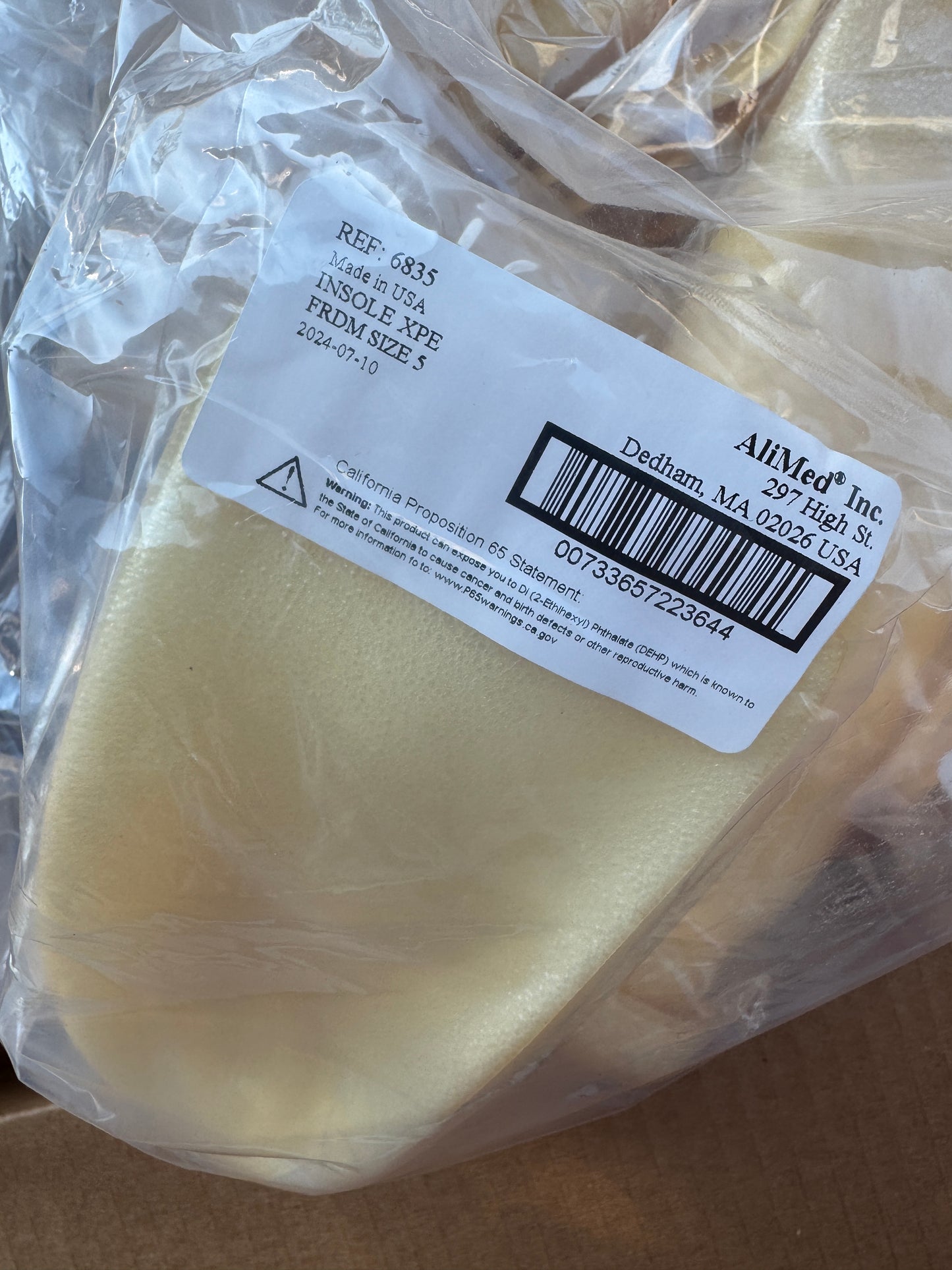 AliMed® FREEDOM® XPE Half Sole Orthotic Size 5 Ref 6835SKU # SKU:2970008037