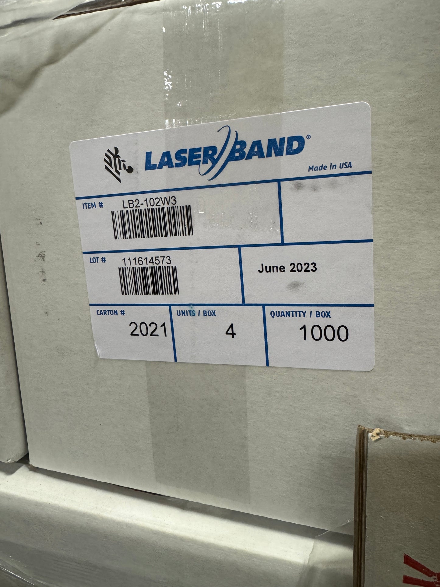 Zebra LaserBand2 Dura Wristbands SKU: LB2-102W3 | Box of 1000