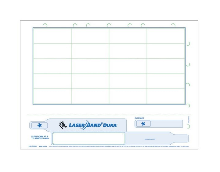 Zebra LaserBand2 Dura Wristbands SKU: LB2-102W3 | Box of 1000