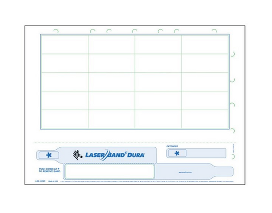 Zebra LaserBand2 Dura Wristbands SKU: LB2-102W3 | Box of 1000