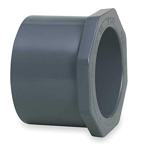 Nibco 837-131 4518 PVC Reducer Bushing, SPIG x Socket, 1" x 3/4" Pipe Size