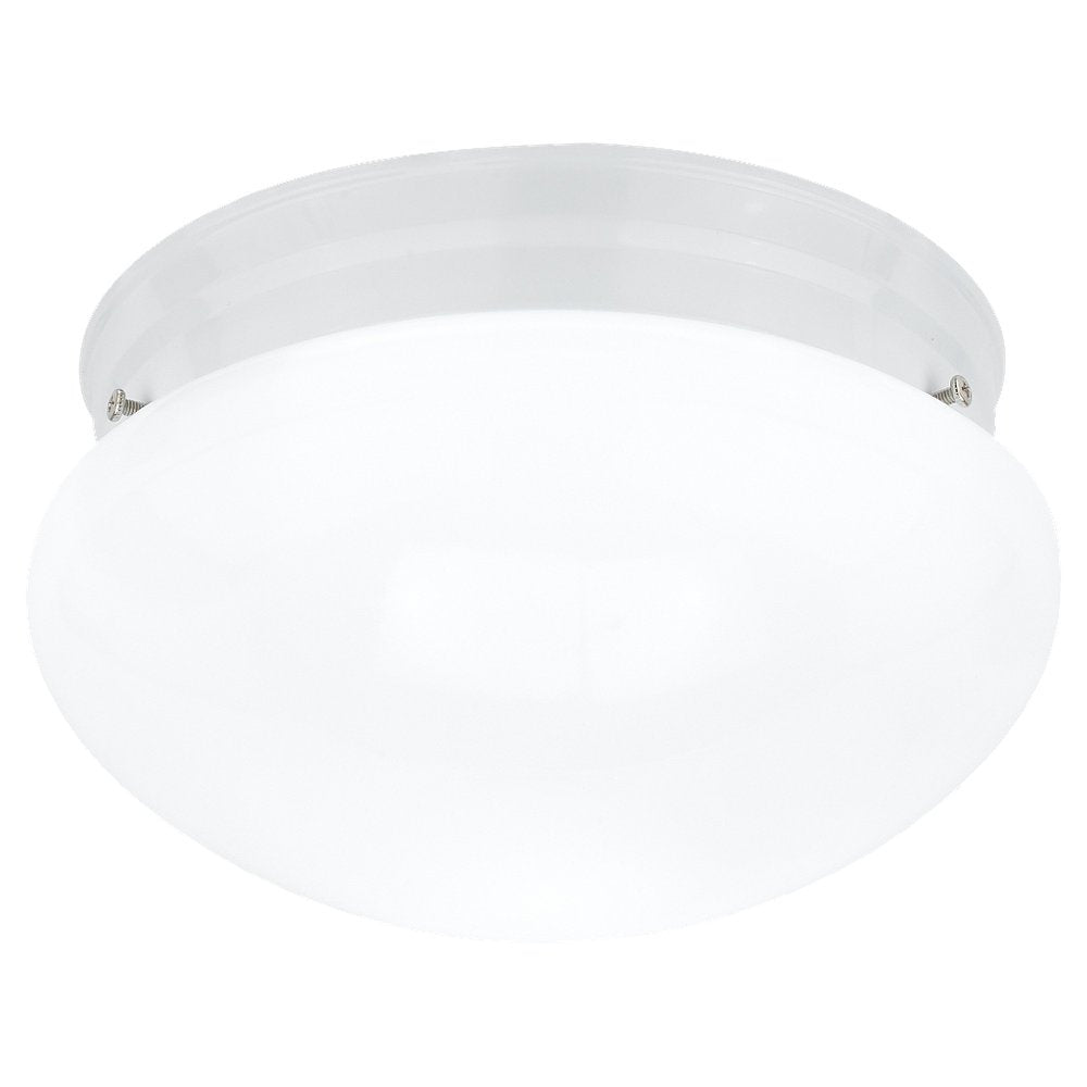 Sea Gull 5326-15 Webster 1-Light White Flush Mount Ceiling Fixture