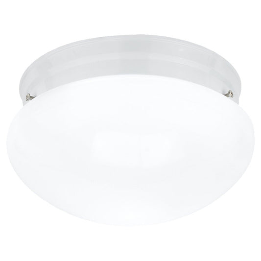 Sea Gull 5326-15 Webster 1-Light White Flush Mount Ceiling Fixture