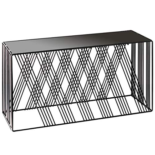 Portland Collection – Rectangle Riser – 20.125W x 7D x 11H – Black Wire, Black Metal