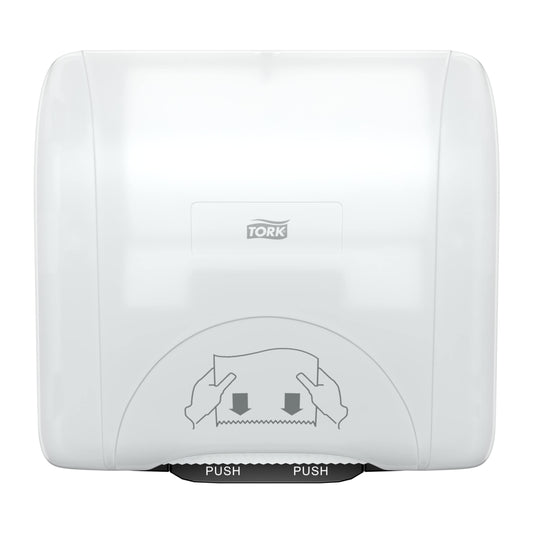 Tork Mini Mechanical Hand Towel Roll Dispenser, White, H76, Durable, Compact, One-at-Time dispensing, 774720