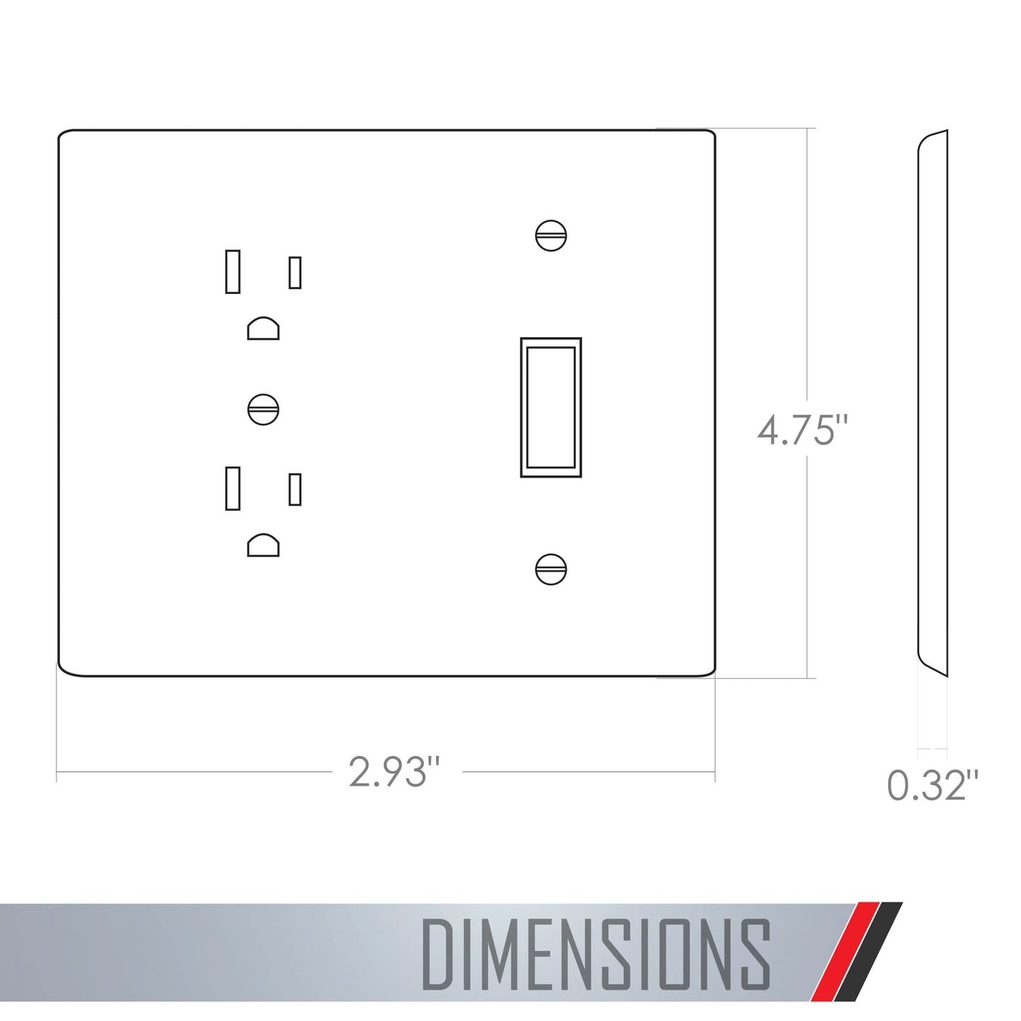 TayMac MW2400W Masque Series Nonmetallic Wallplate, One Duplex, One Toggle, Two Gang, White Textured