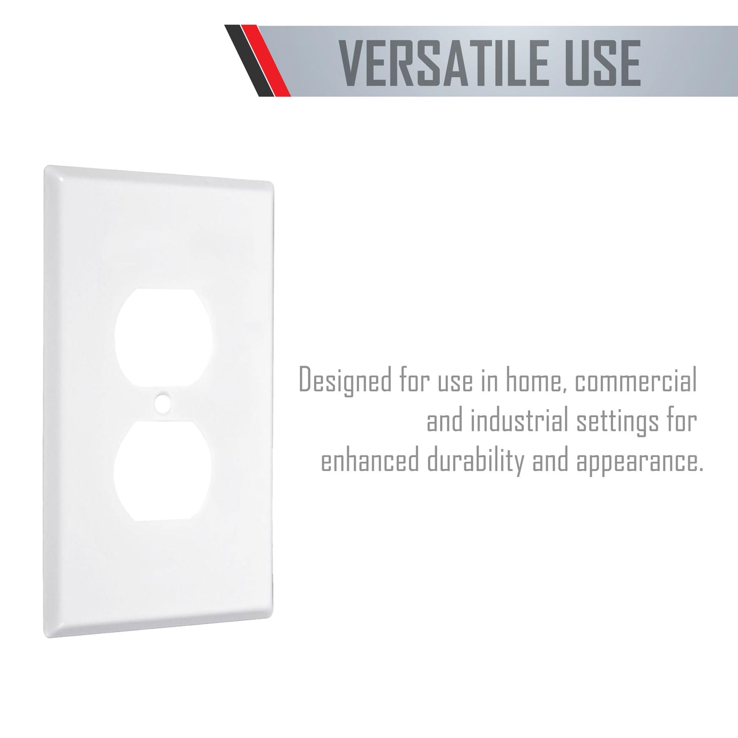 Hubbell-Bell Jumbo Metallic Wallplate with One Duplex