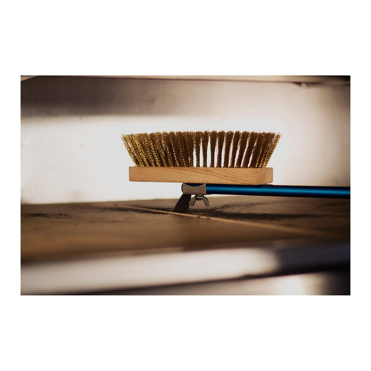 Adjustable Brush Brass Bristles Pizza Oven (12 Inch Brush/59 Inch Handle)