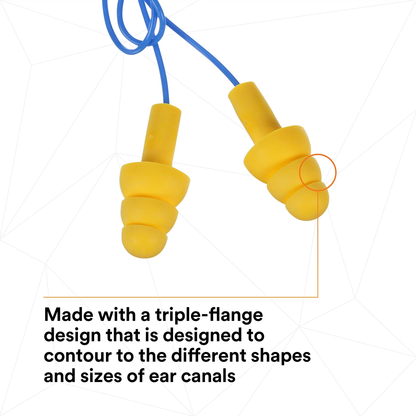 3M 40053 340-4014 E-A-R UltraFit Corded Earplugs in Econopack Dispenser Box (12" H, 9.25" L, 6.25" W), Elastomeric Polymer, One Size, Yellow (1 Carton containing 200 Pairs of Corded earplugs)