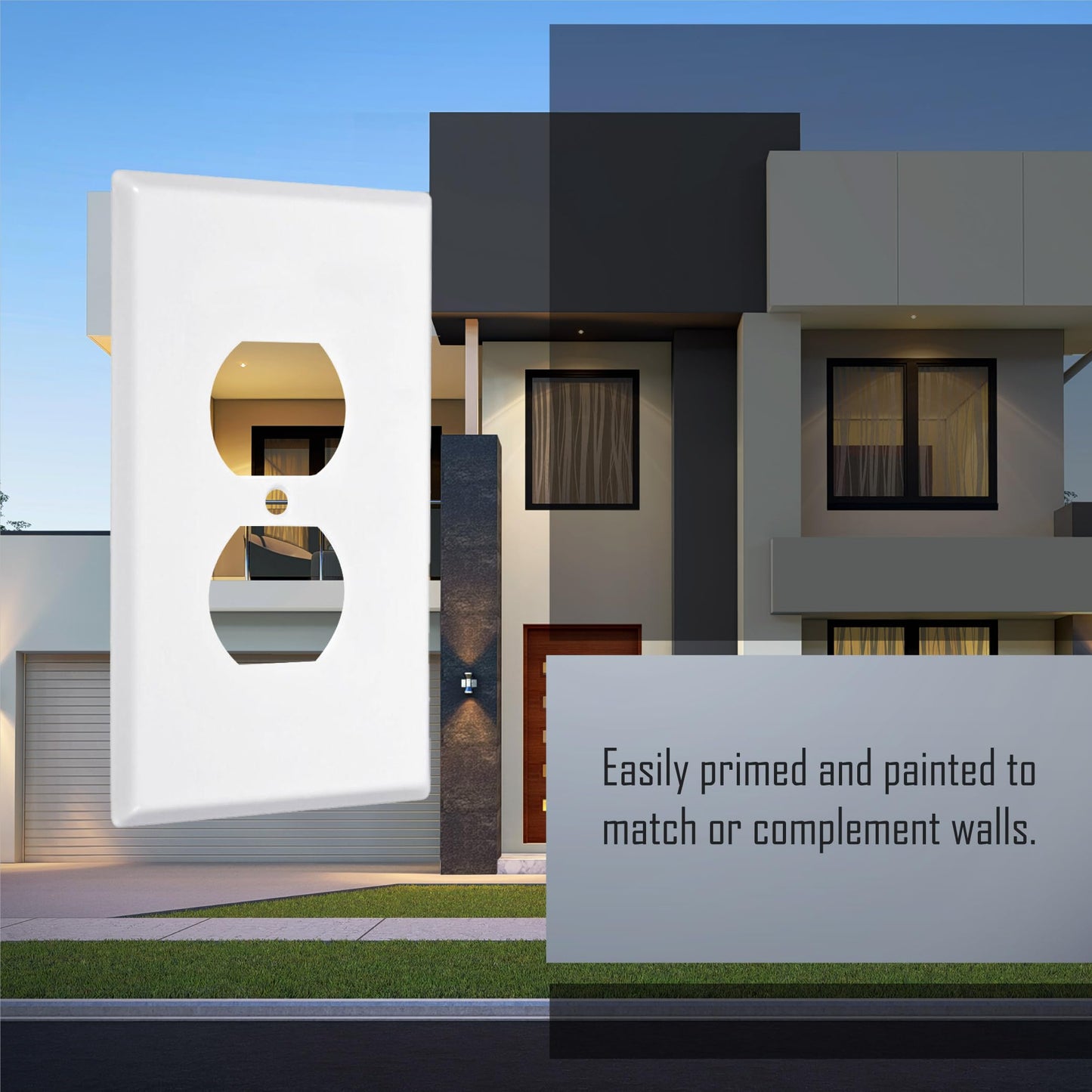 Hubbell-Bell Jumbo Metallic Wallplate with One Duplex