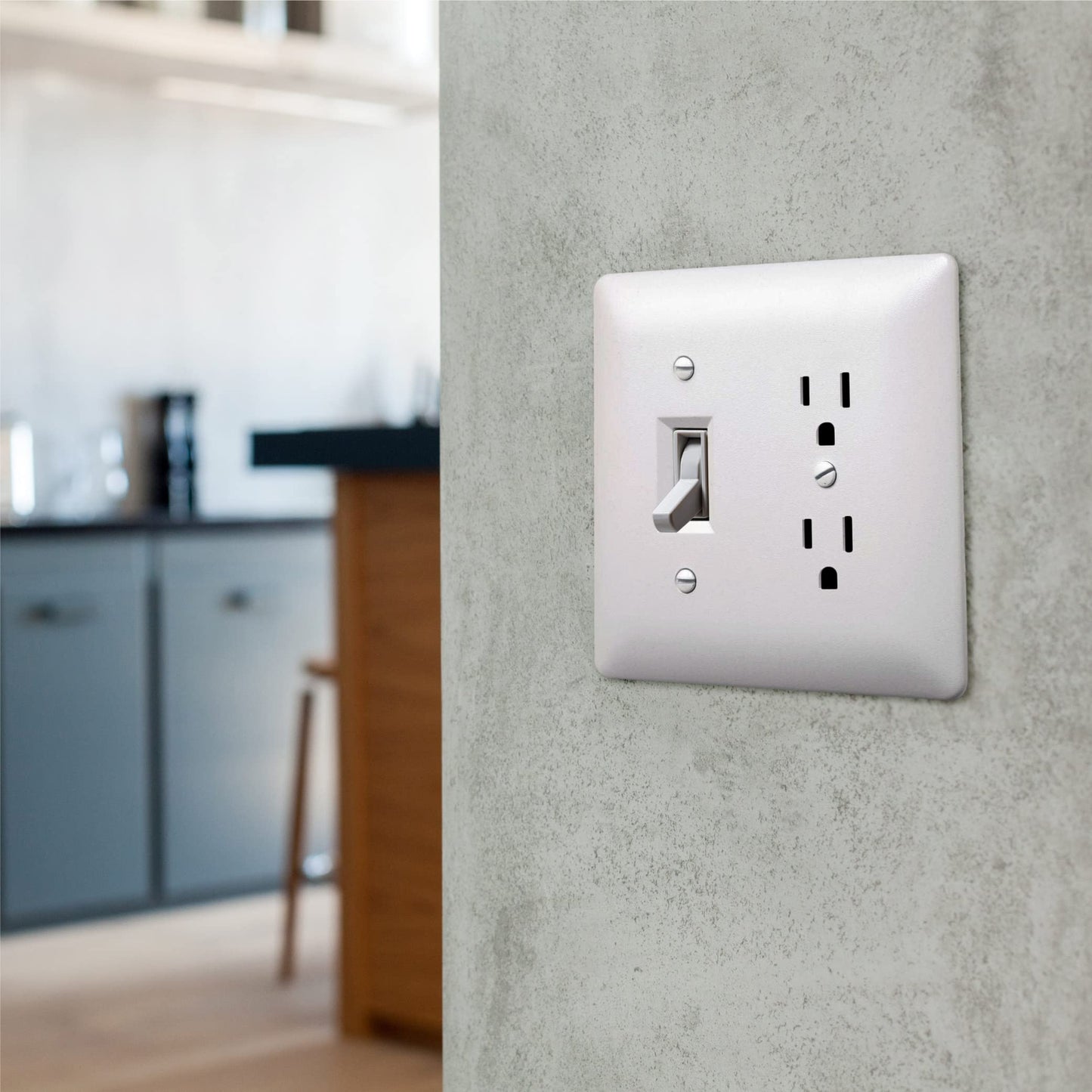 TayMac MW2400W Masque Series Nonmetallic Wallplate, One Duplex, One Toggle, Two Gang, White Textured