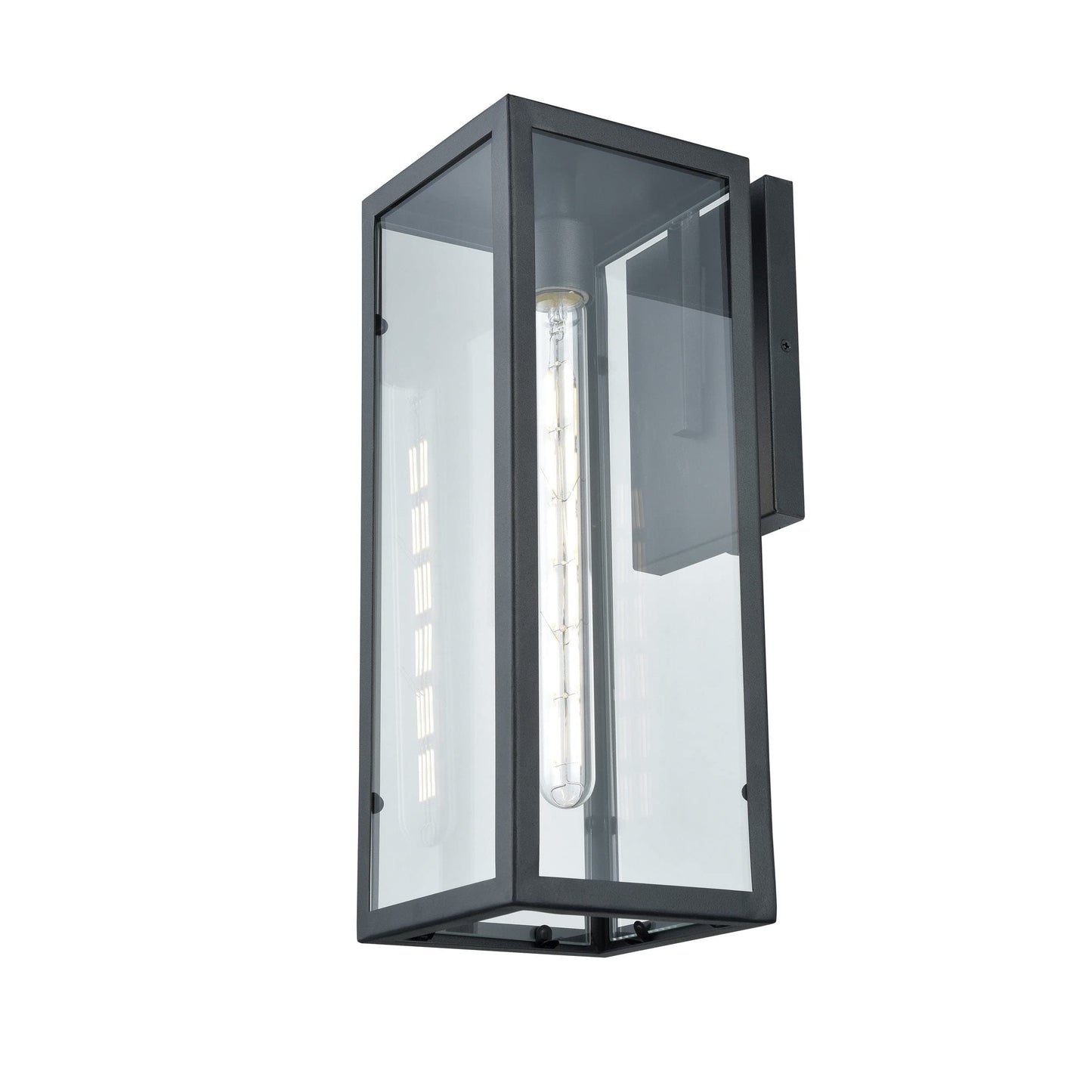 DVI DVP15672BKCL One Light Wall Sconce Baker Street Black w Clear