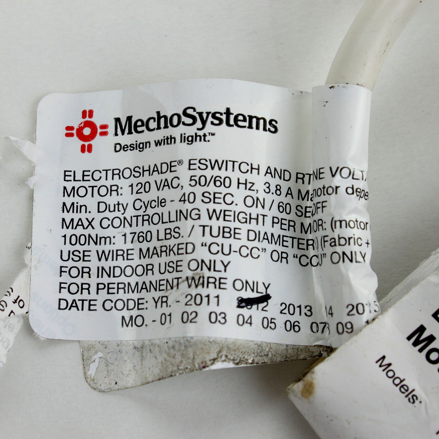 Mechoshade Systems IS-ESWITCH-04 Electroshade And RTS Line Voltage Motor Control